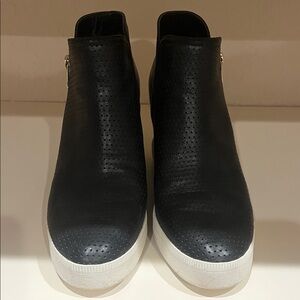 Via Spiga Black Ankle Boots with White Soles